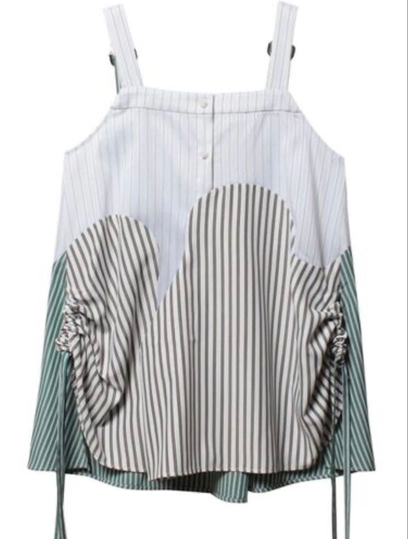 新品未使用UN3D. アンスリード ウェーブラインギャザーキャミソール グリーン