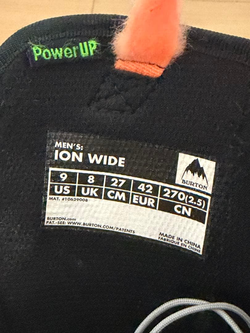 21-22 Burton ION wideブーツスピードゾーンsize: US9