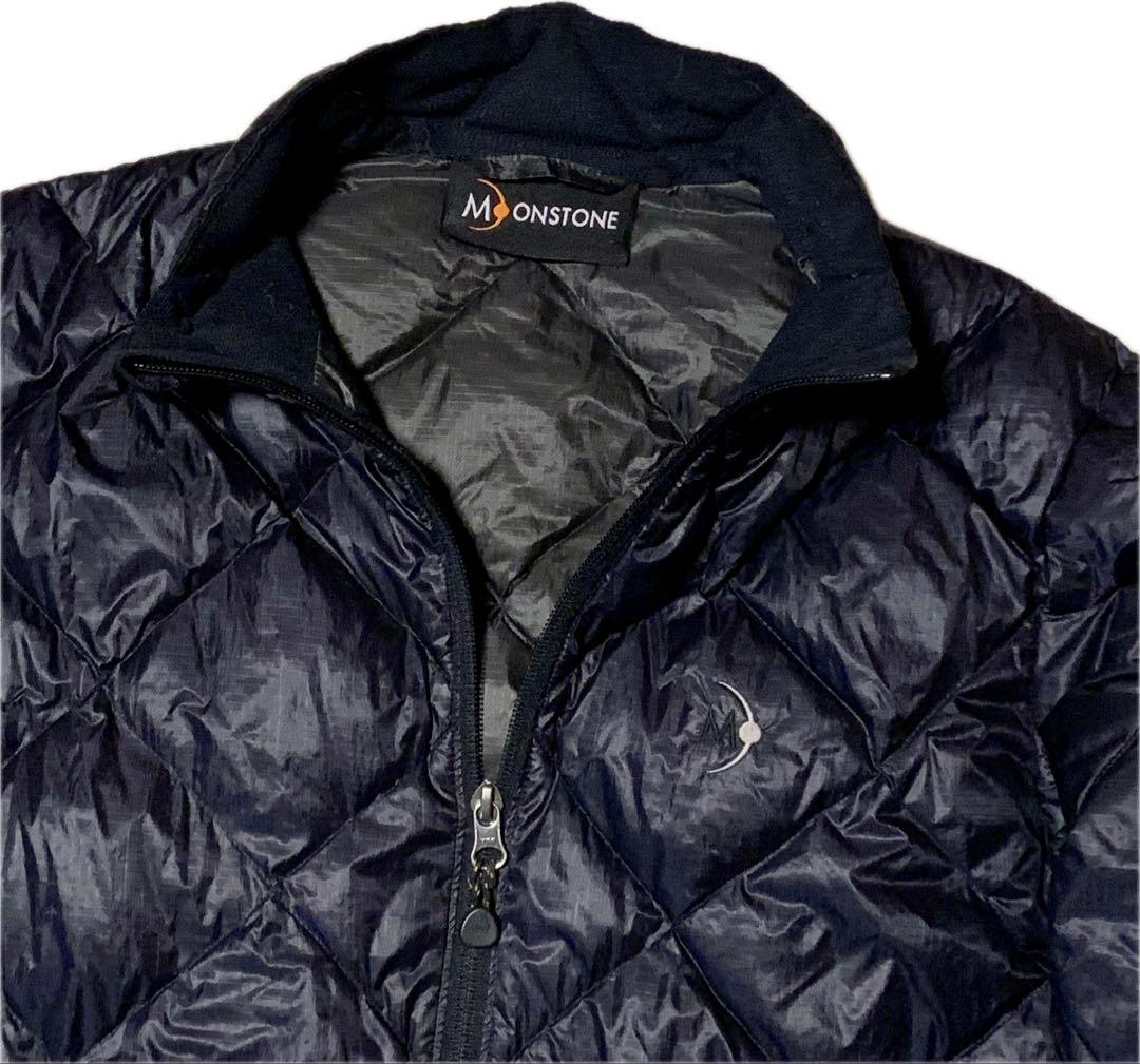 90s MOONSTONE ダイヤキルティング ブラックダウンジャケット S