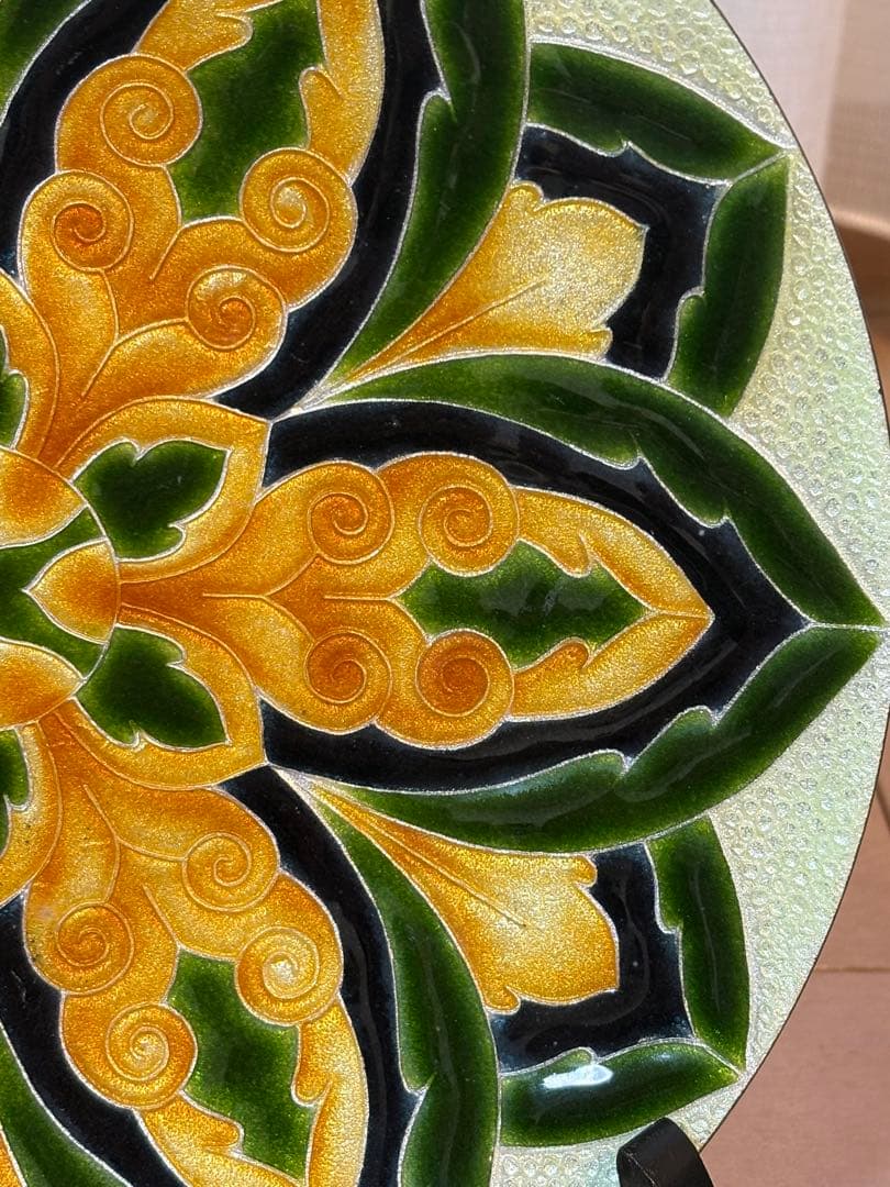 七宝焼き　飾皿　大皿　安藤七宝　美術　芸術