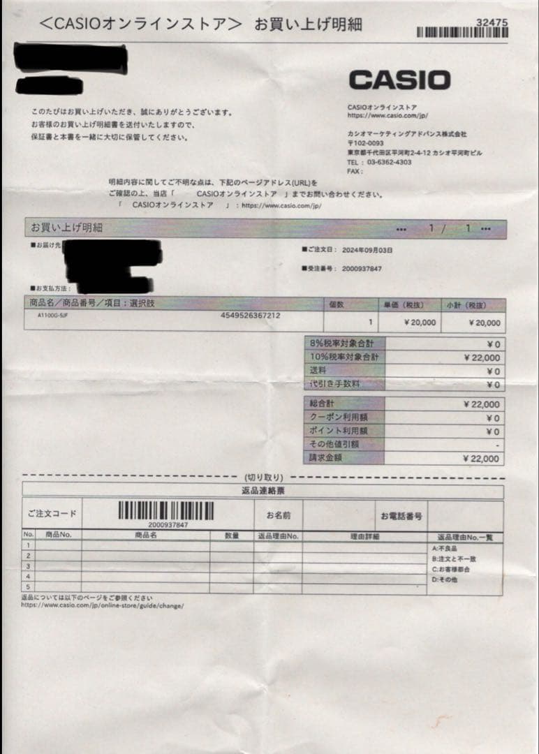 CASIO A1100G-5JFゴールド レトロフューチャーほぼ未使用品