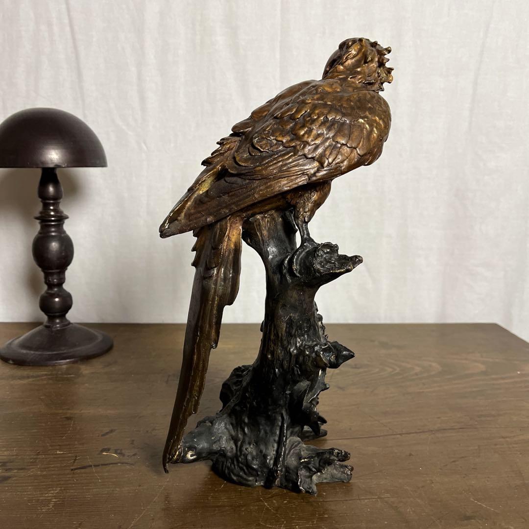 古雑貨アンティーク◾️真鍮製 オウム 鳥 置物 / オブジェ