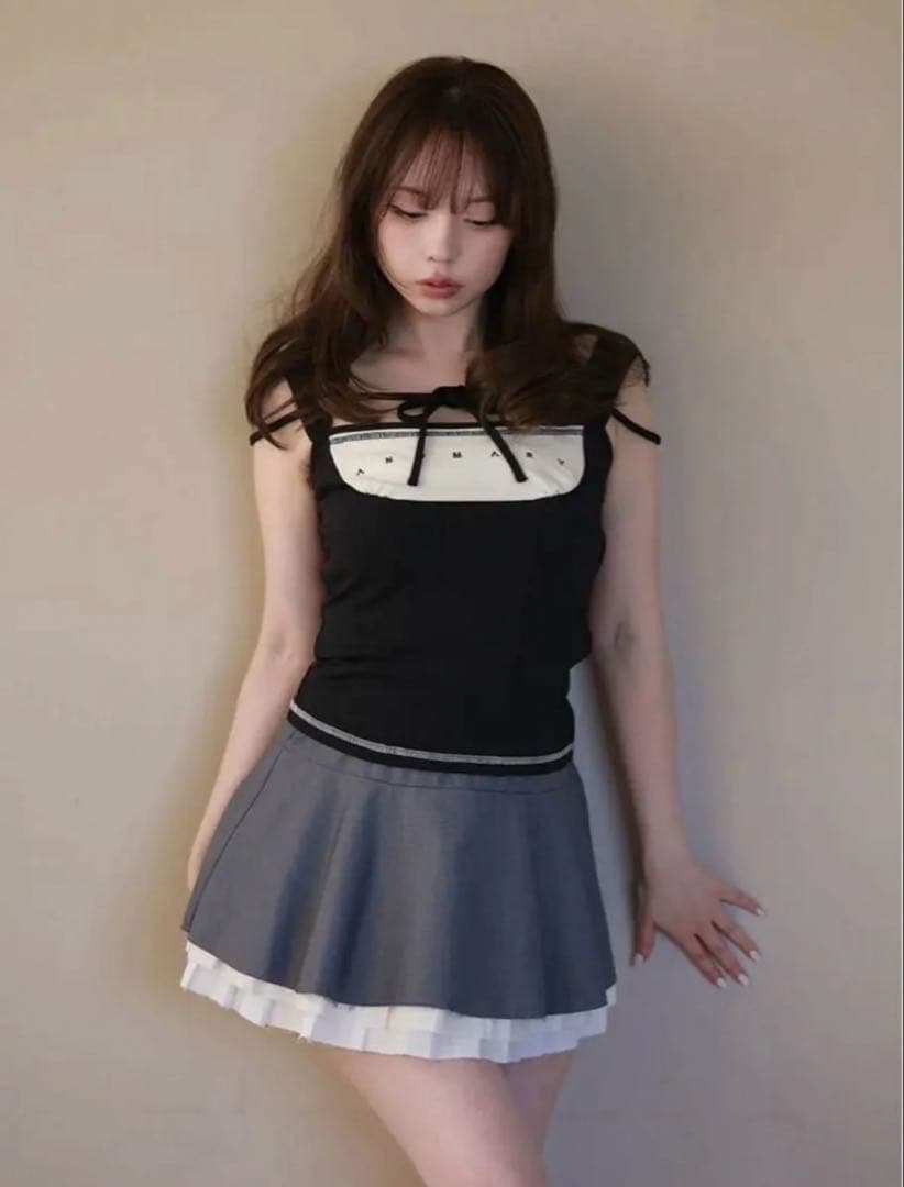 Luca stitch tops black andmary アンドマリー