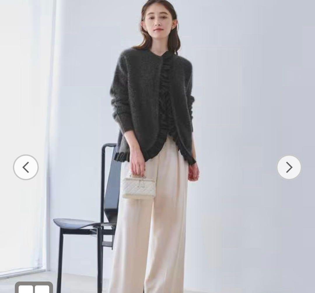 新品！ユナイテッドアローズ フォックスカシミヤ フリルコンビ カーディガン