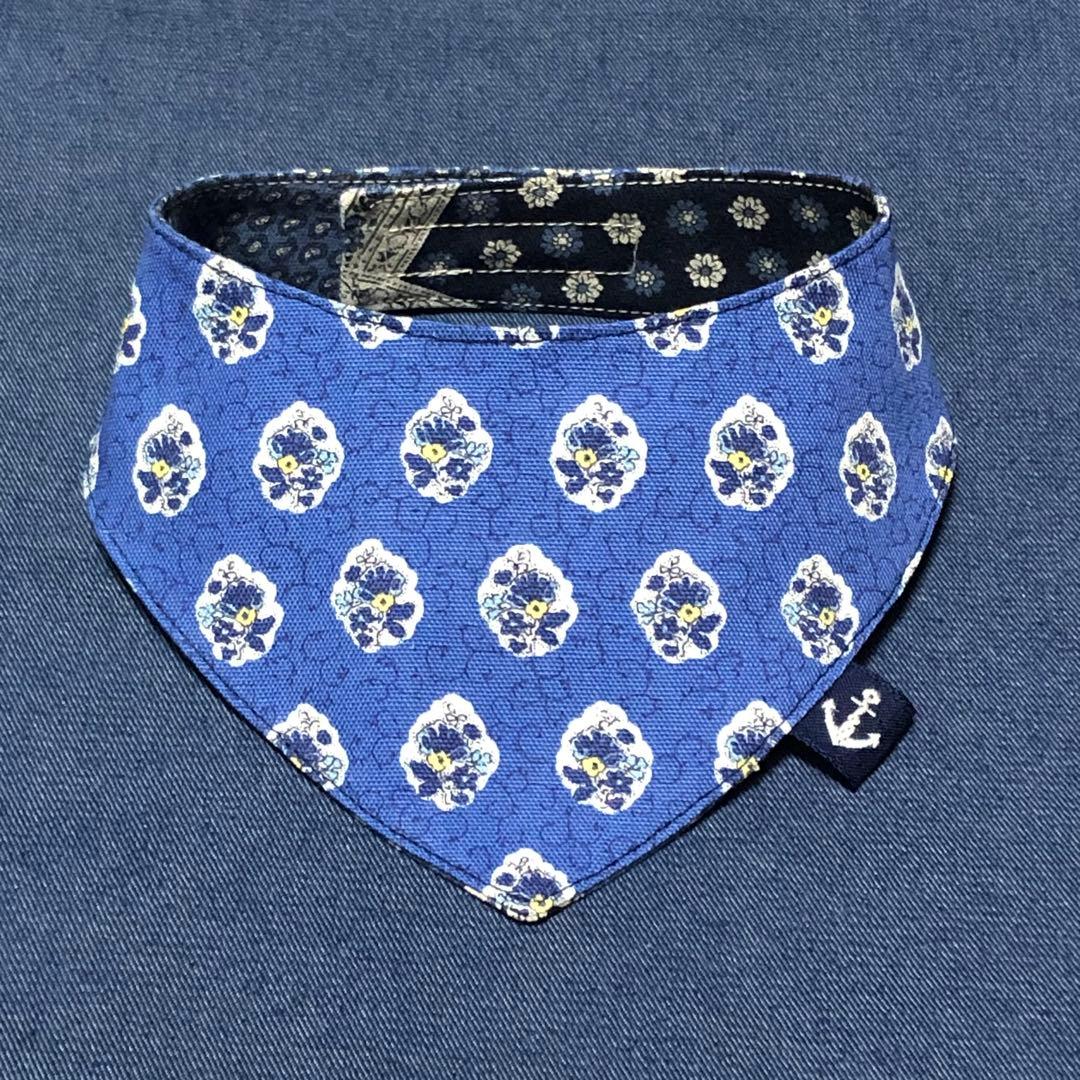 No.2920☘️犬猫用 バンダナ Sサイズ プロヴァンス パネル柄 ブルー