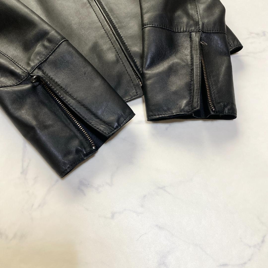 23区 シープレザージャケット ノーカラー 黒 38