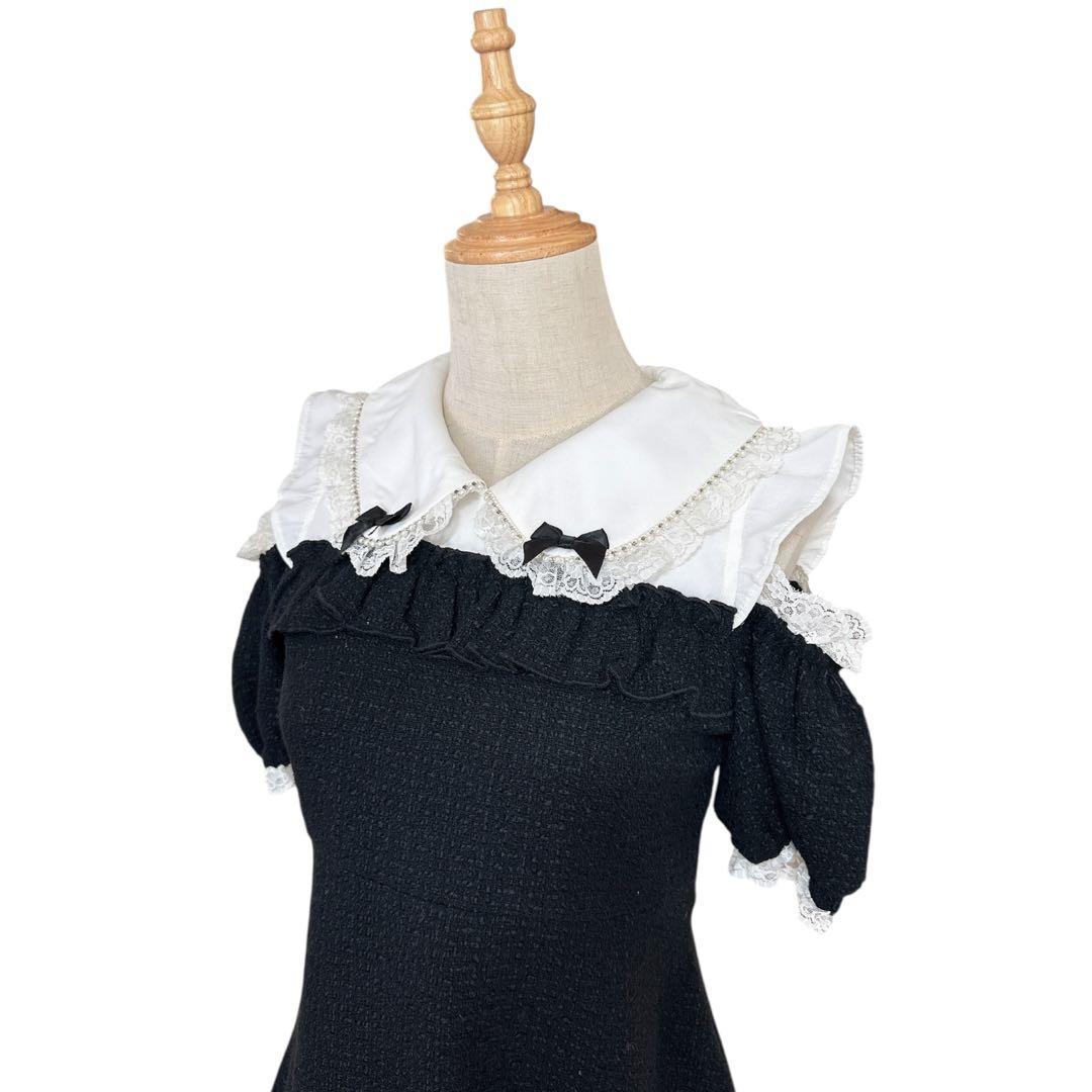 princess melody プリメロ ツイード フリル フレアワンピース