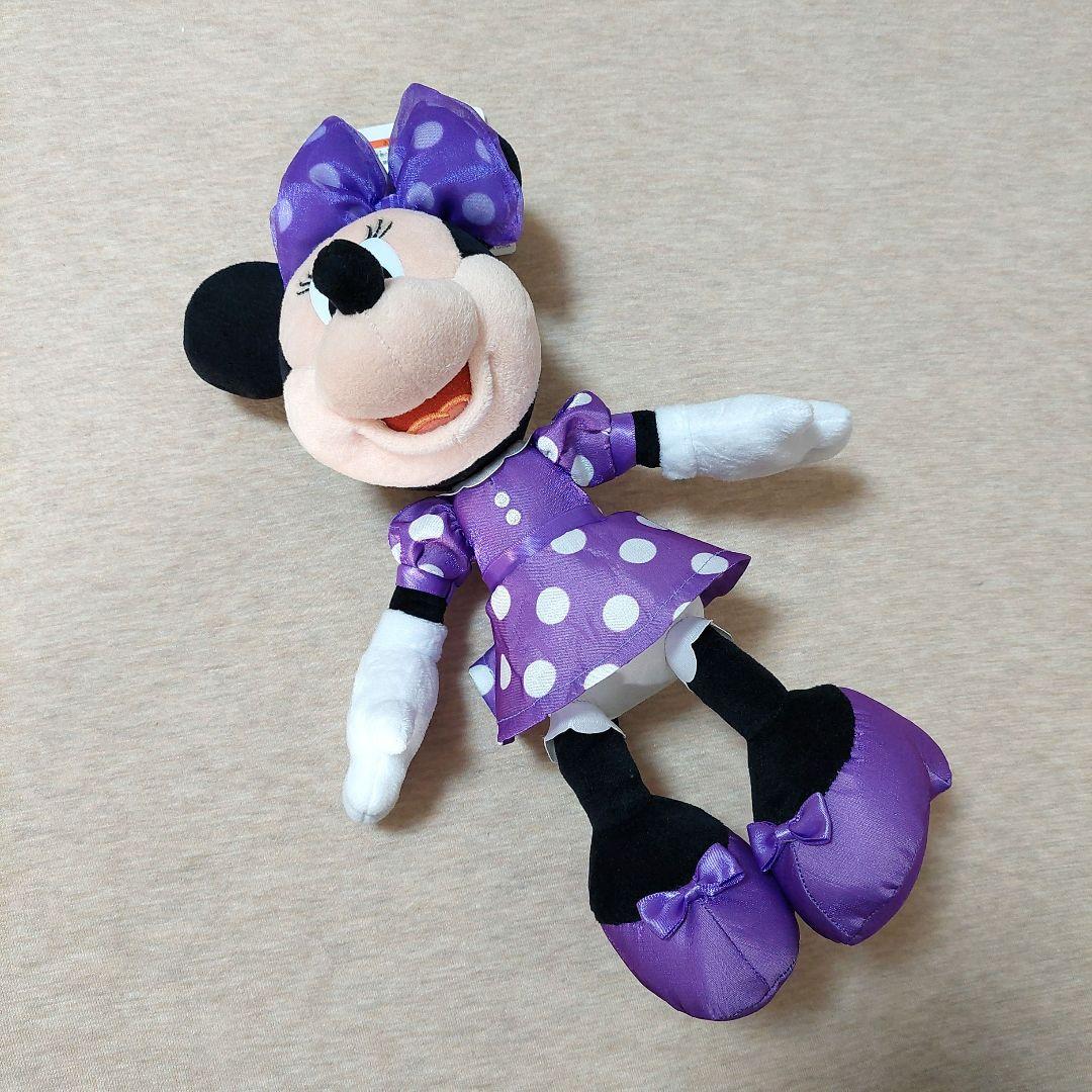 ディズニー★ミニーの日 ぬいぐるみチャーム 水玉 紫