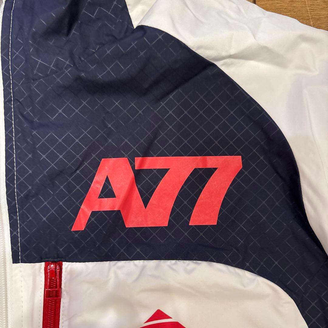 【美品】アシックス A77 ピステ上下 ウィンドブレーカー 中綿 裏起毛 L