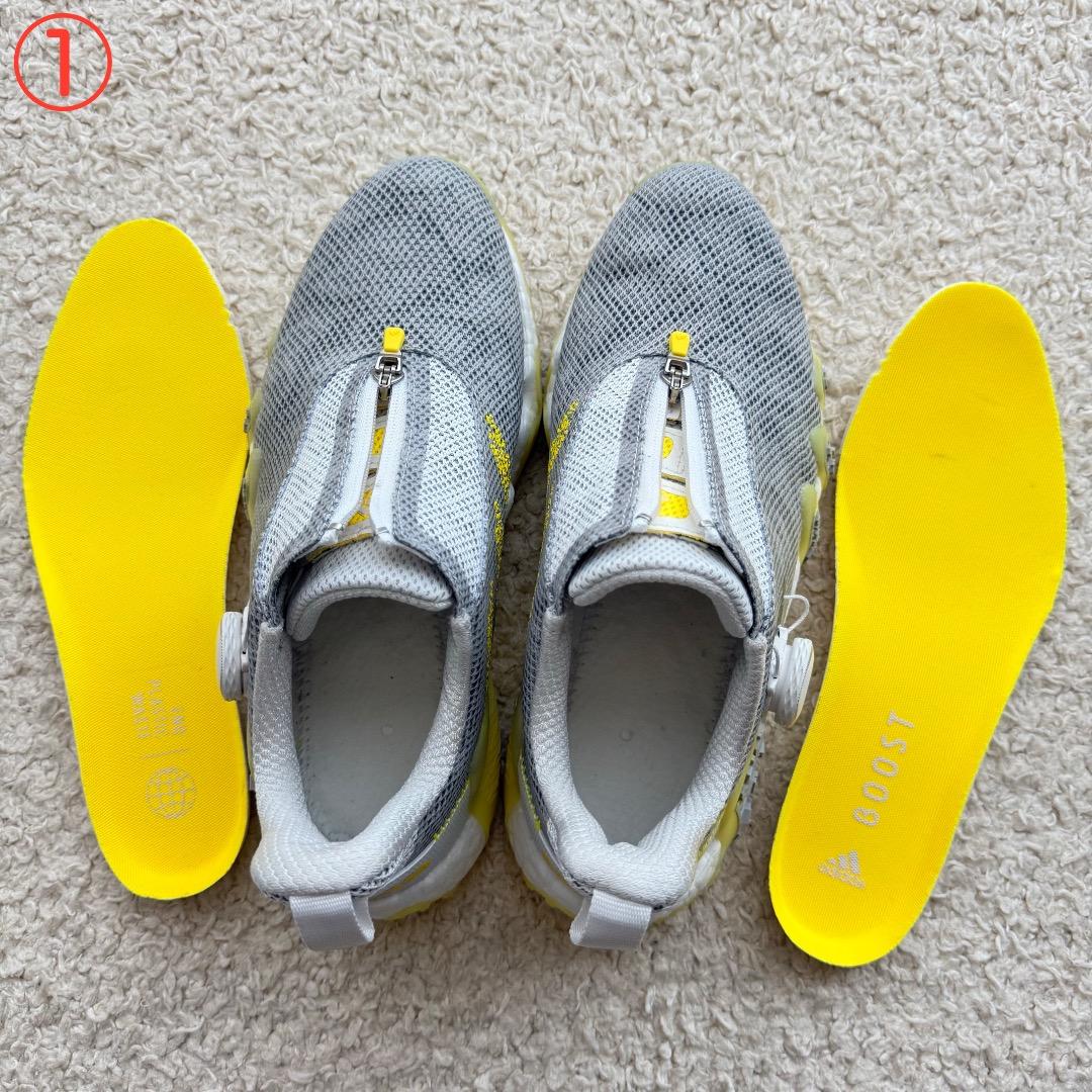 【中古】24cm 3足 ウィメンズ ゴルフシューズ アディダス コードカオス22