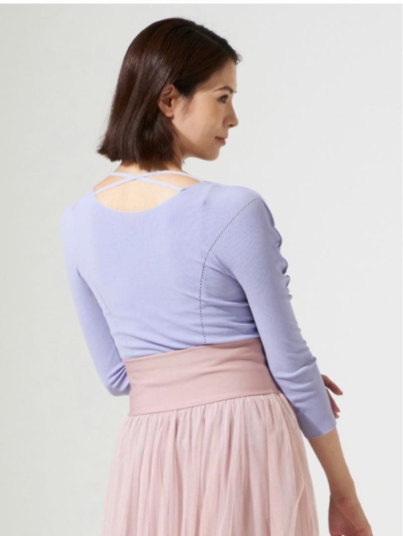 ノーソーイングニット　バッククロス　ラベンダー