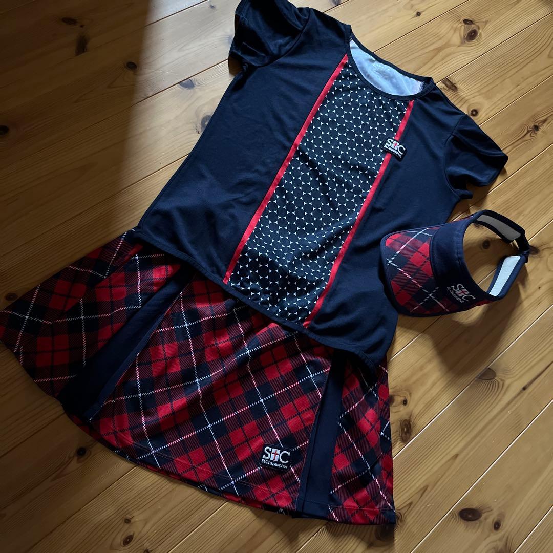 セントクリストファー バイザー　トップス　シャツ　スコート　3点セット　テニス