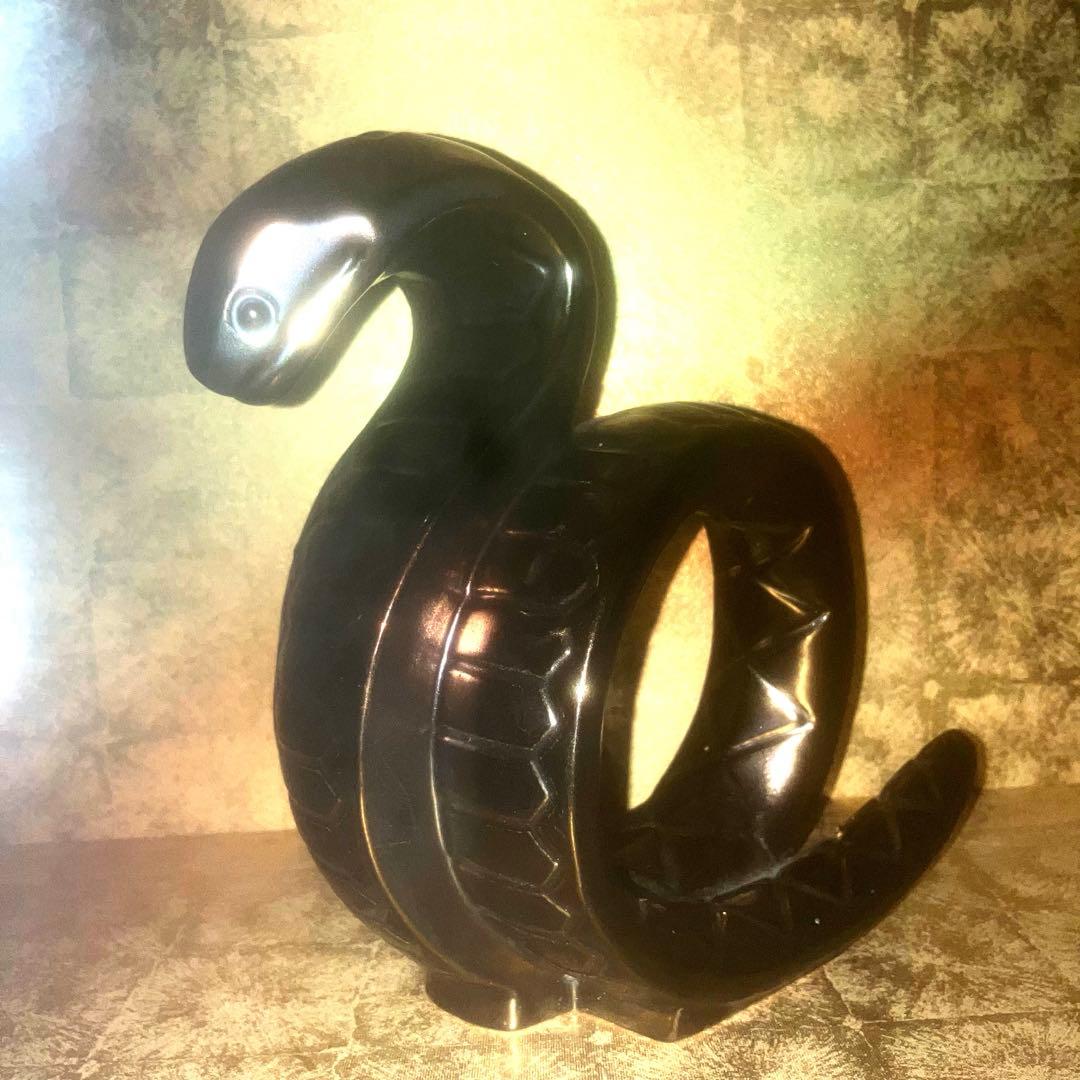 【特級呪物】尽きることのない金運の循環　蛇神様のオブジェ　縁起物　開運　幸運