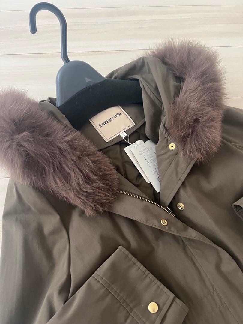 アプワイザーリッシェ　モッズコート　カーキ　ファー付き