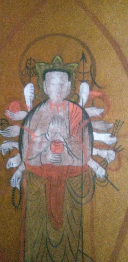 模写大津絵、千手観音