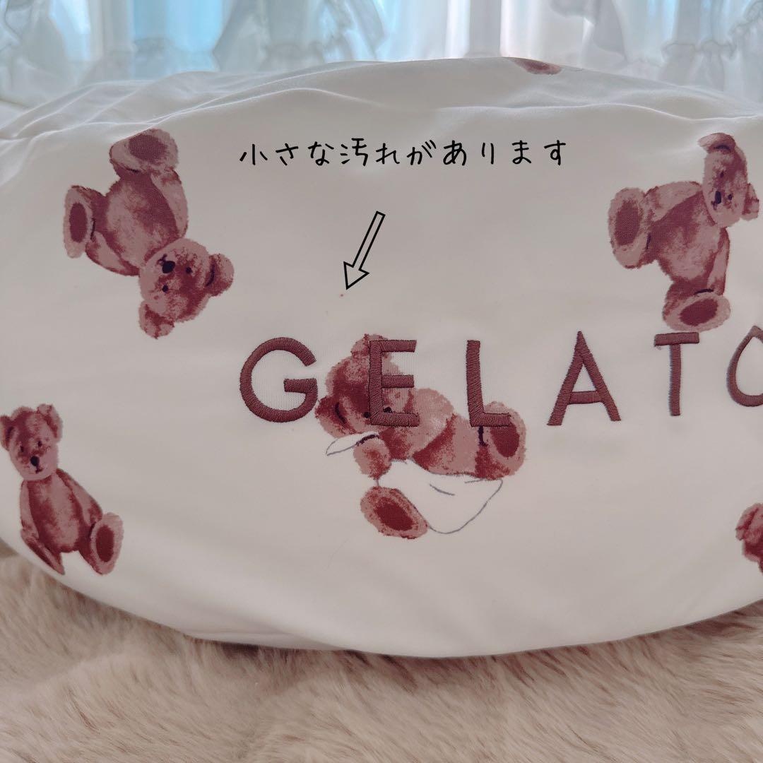 ジェラートピケ くま クマ ベアモチーフ ホワイト ビーズクッション