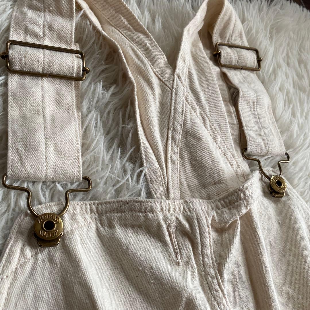 ウィアード weirdo WTCC ロゴ刺繍 アイボリー オーバーオール