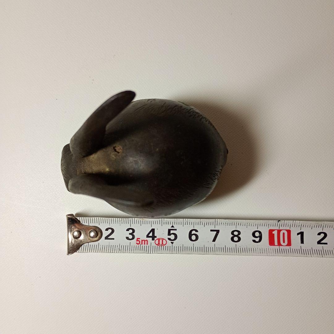 古銅　長耳兎置物　江戸時代