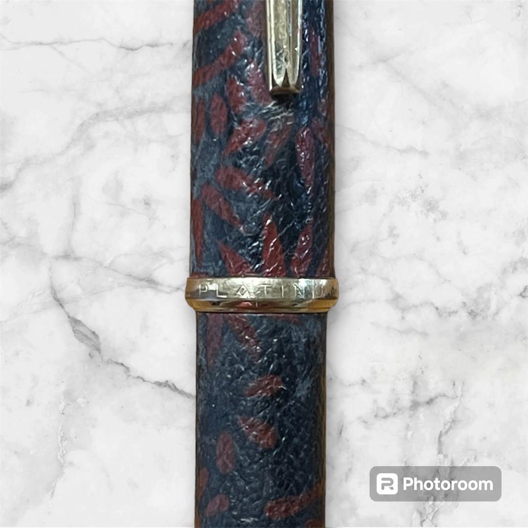 プラチナ 万年筆 レザー ラップ 18K ゴールド ペン先