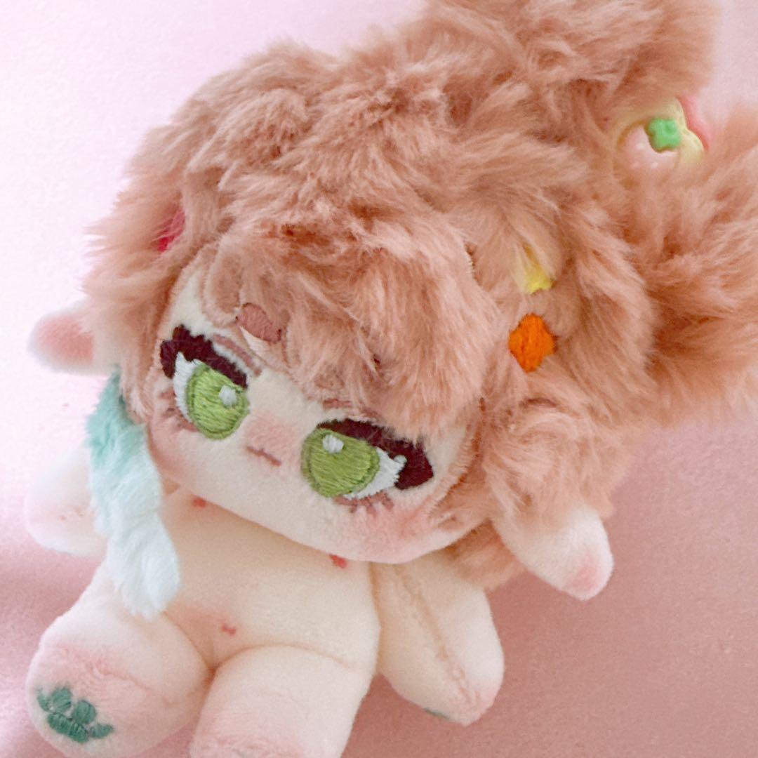 無属性　自作ぬいぐるみ　オレンジピンクリボンのエルフ女の子　骨付き