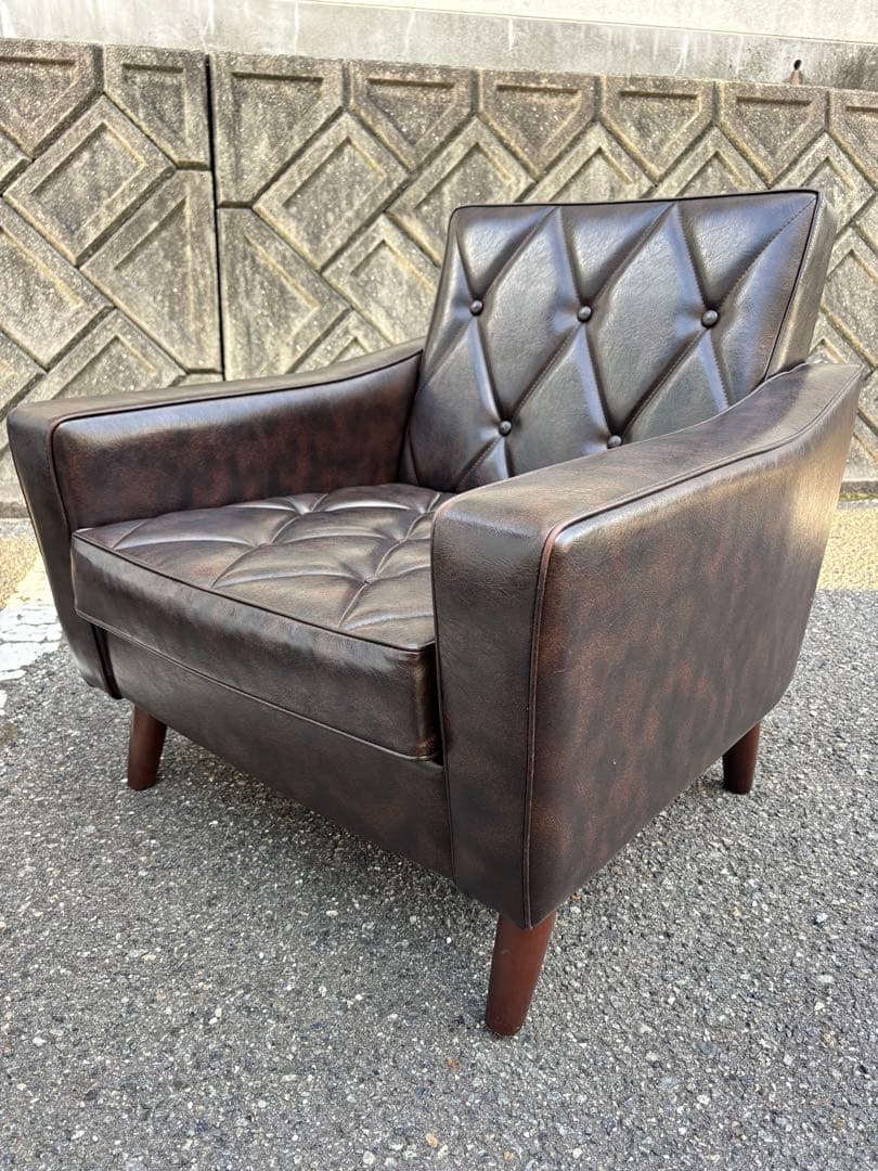 【カリモク】 ロビーチェア　 1人掛け　ソファ 　アームチェア 　ダークブラウン