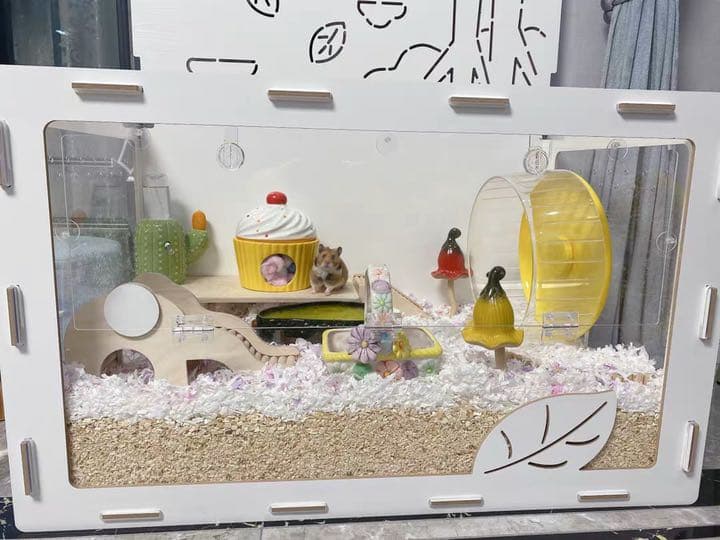 ⠀お値下げ  木製小動物 ケージ80*50*50（ホワイト）