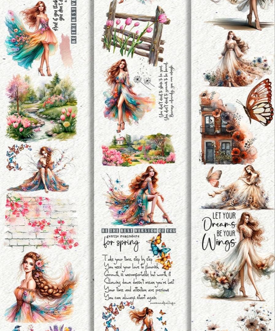 海外マステ切り売り ScrapbookArtSupply 花 フェアリー 妖精