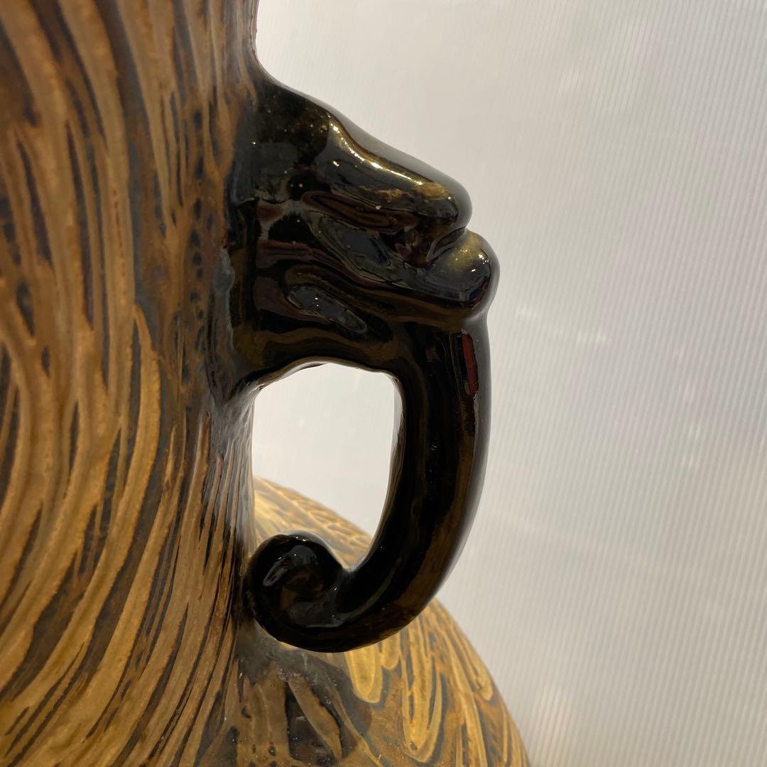 志がらき焼　飾り壺・双耳壺・花器・インテリア・大きいサイズ