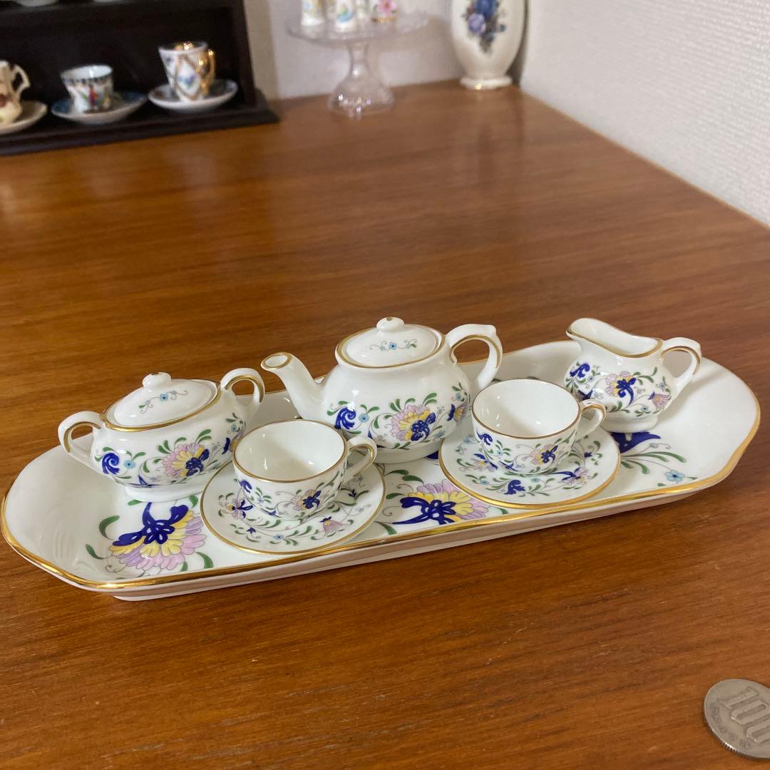 英国　コールポート パジェント　ペイジェント　ミニチュア　ティーセット