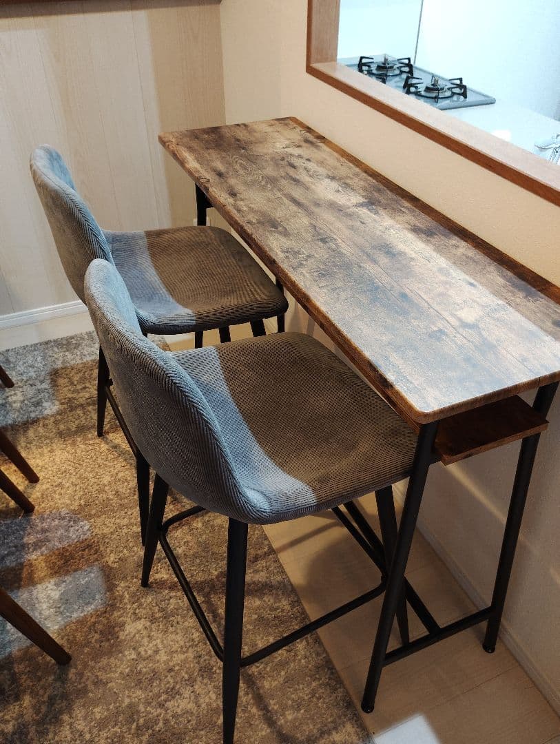 【momonGAさま】カウンターテーブル カウンターチェア2脚 美品 引取限定