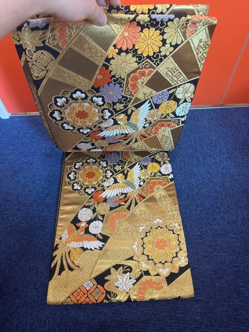 1921 袋帯 古代彫金紋  西陣織   金糸　高級上質上品　約440cm未使用