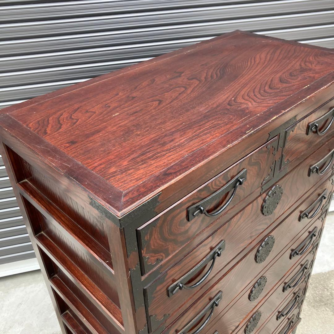 昭和レトロ 古家具 欅 仙台箪笥 7段8杯 引き出し箪笥 古家具 ビンテージ