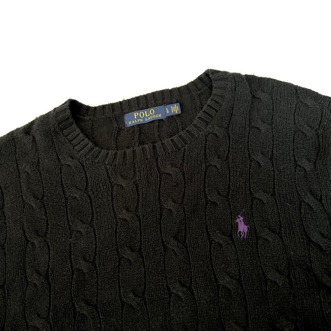 Polo Ralph Lauren ケーブルニット セーター ブラック L