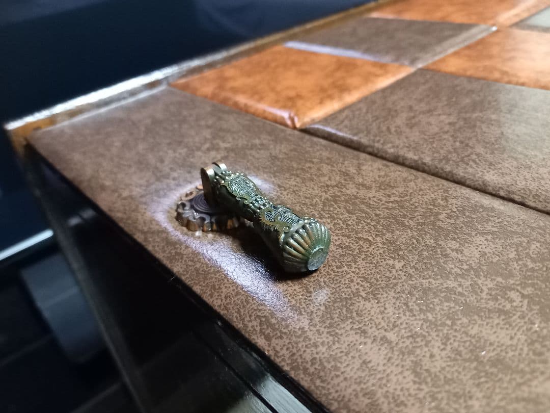 1970's　チェッカー　ブロック　デザイン　ウッド　レコード　キャビネット