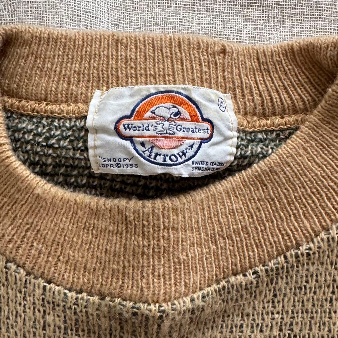 貴重　レア　70s ARROWヴィンテージ ニット セーター チャーリーブラウン