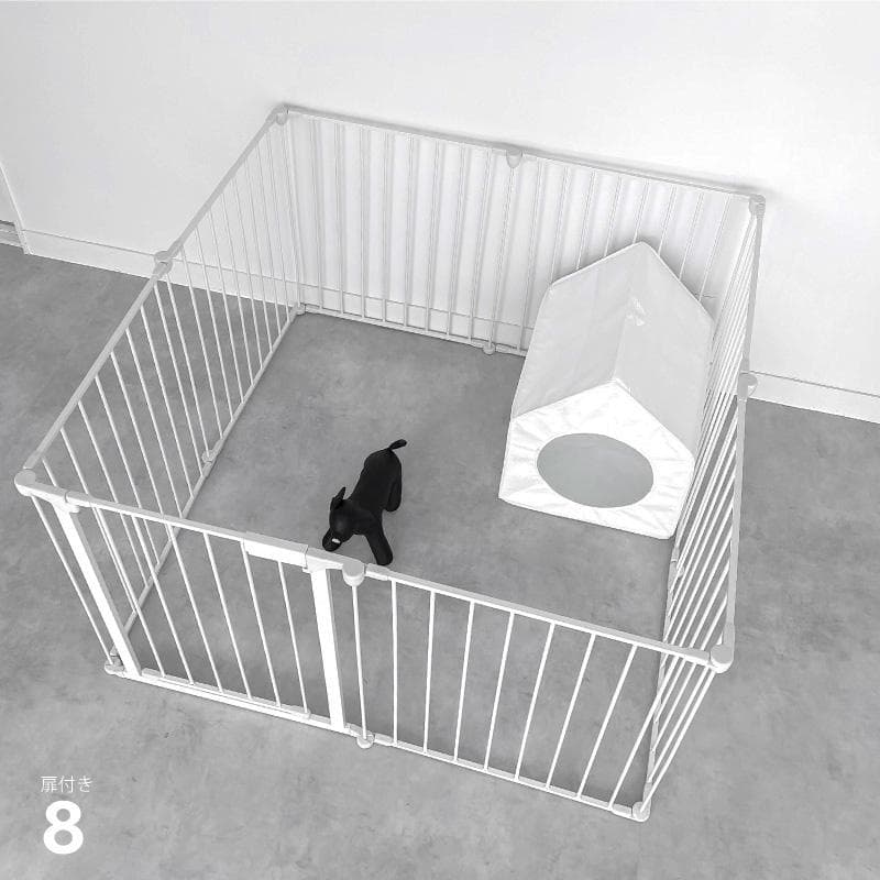 ペットサークル ホワイト 8扉付き 73.5cm　（新品開封済み）