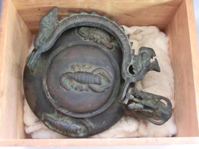 鉄瓶■蠍紋 龍 古い時代物3つ足持ち手龍茶瓶 急須 水差し古玩 唐物 骨董■