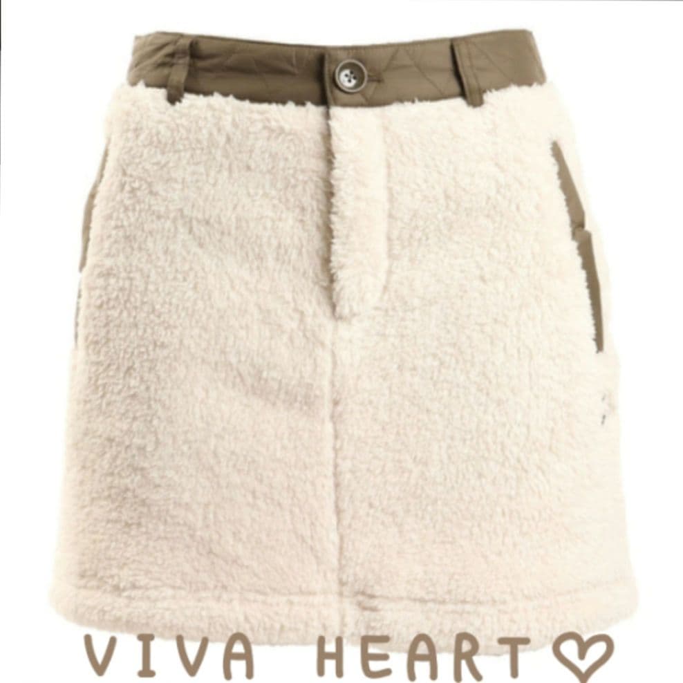【新品タグ付】VIVA HEART♡ボア×ナイロンタフタ切替ゴルフスカート 40