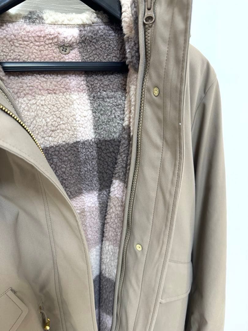 ベージュ 取り外し可能なボア裏地 モッズコート ブルーレーベル♡防寒着