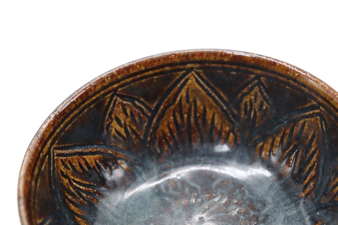 時代　黒釉茶碗　送料込み0325