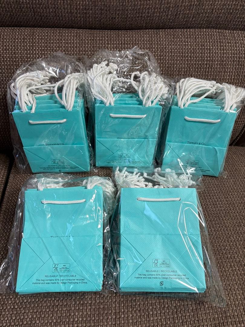 現行品　新品未使用Tiffanyティファニー　ミニショッパー紙袋 50枚セット