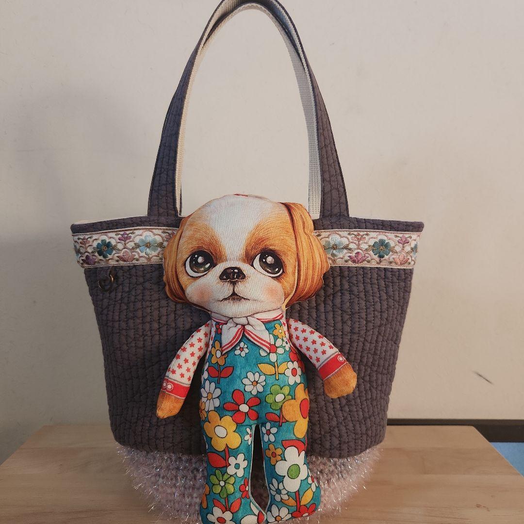 れ*ゃ様 コヤンイサムチョン　アンコちゃんヌビと毛糸のカゴバック ハンドメイド