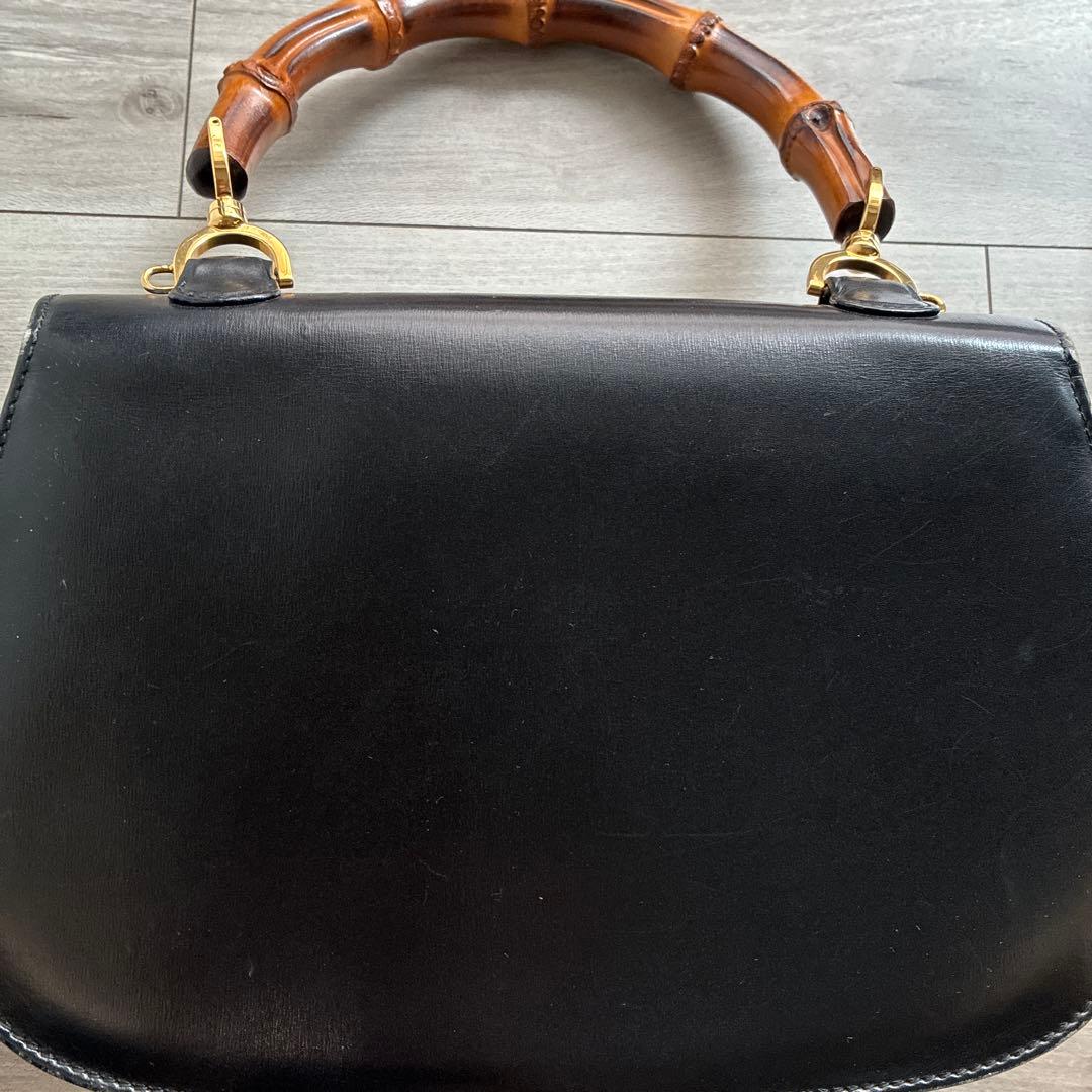GUCCIバンブーハンドル レザー ハンドバッグ