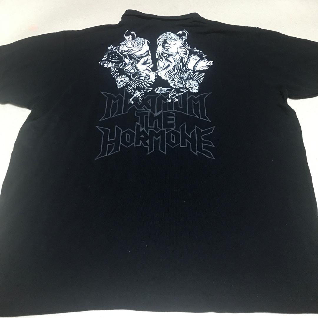 マキシマムザホルモン XXL ホルモン 未使用 ポロシャツ 豚 牛 ガイコツ