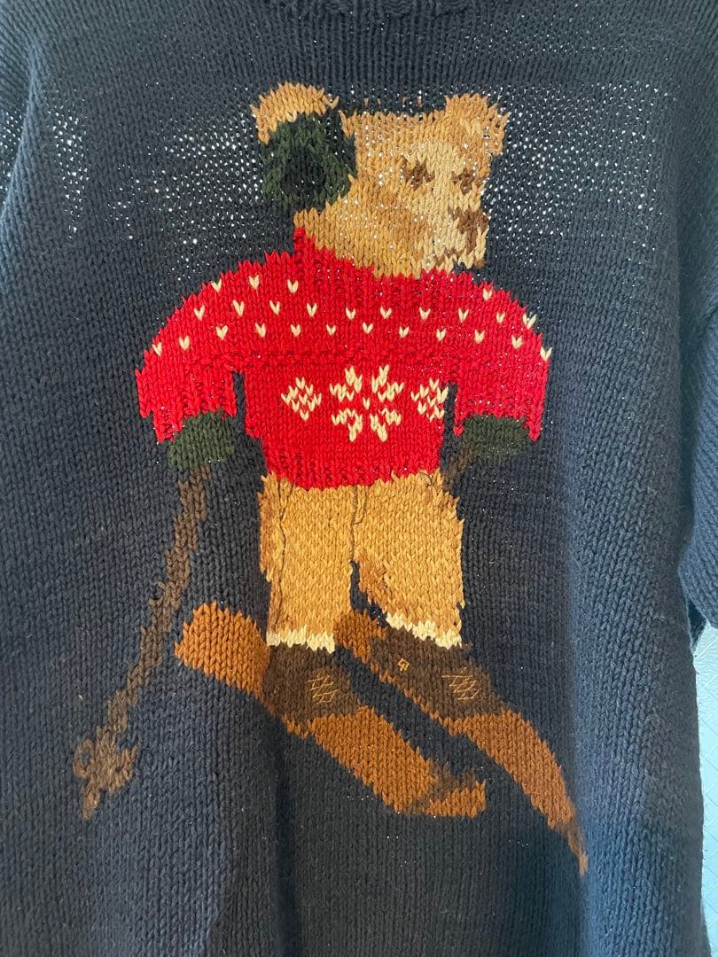 【90’s】Ralph Lauren / ポロベアーニット / ネイビー