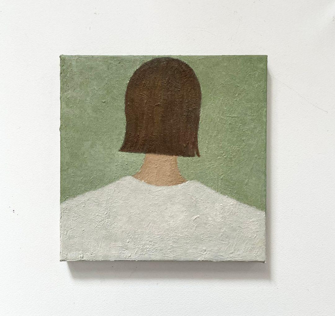 油彩画　切りっぱなしボブ