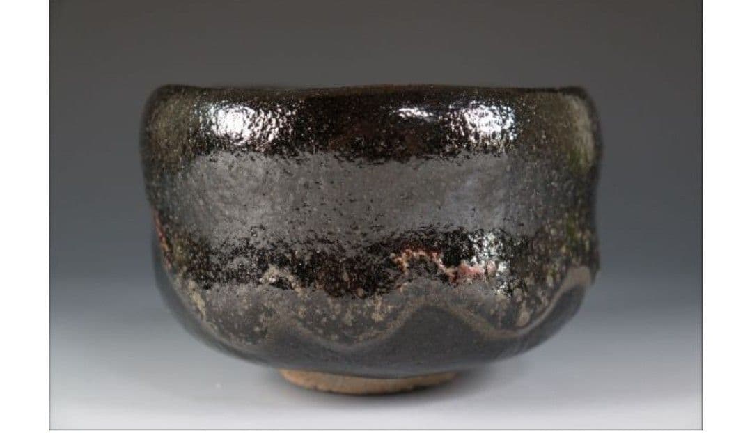 黒楽茶碗　園部玄哉造　銘「東雲」(しののめ)　堀内宗完書付