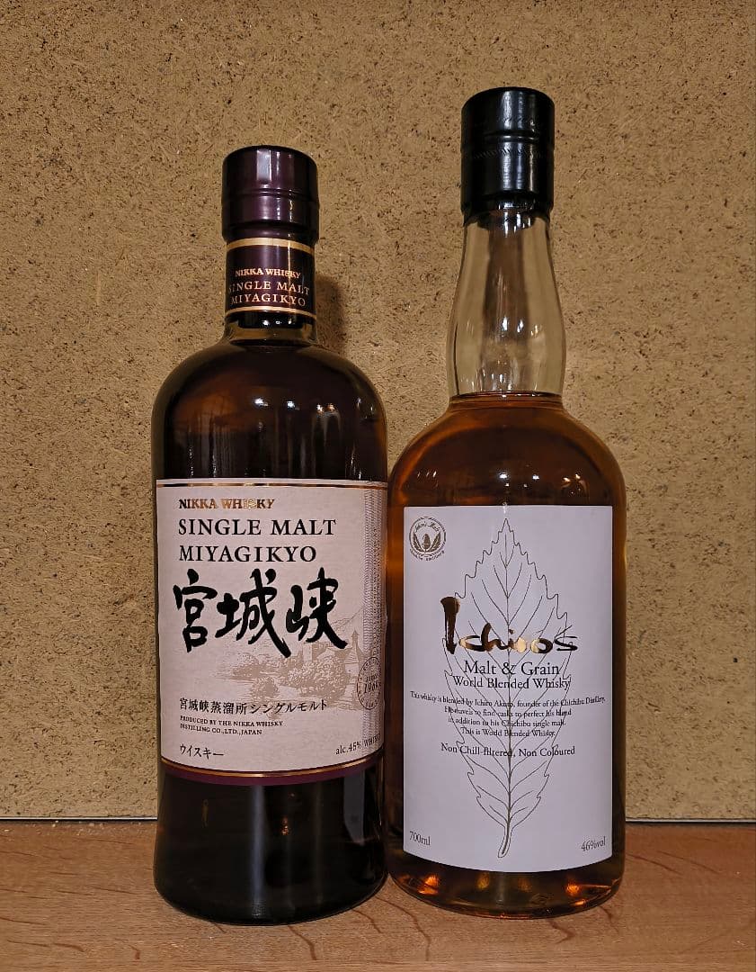 ウイスキー2本セット、宮城峡・モルト＆グリーン