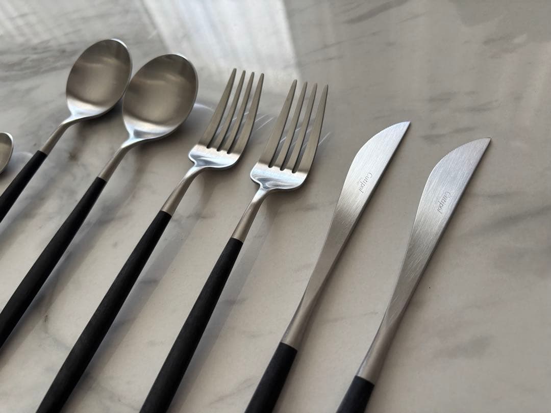 クチポール ゴア ブラック シルバー ディナーセット&ティースプーン