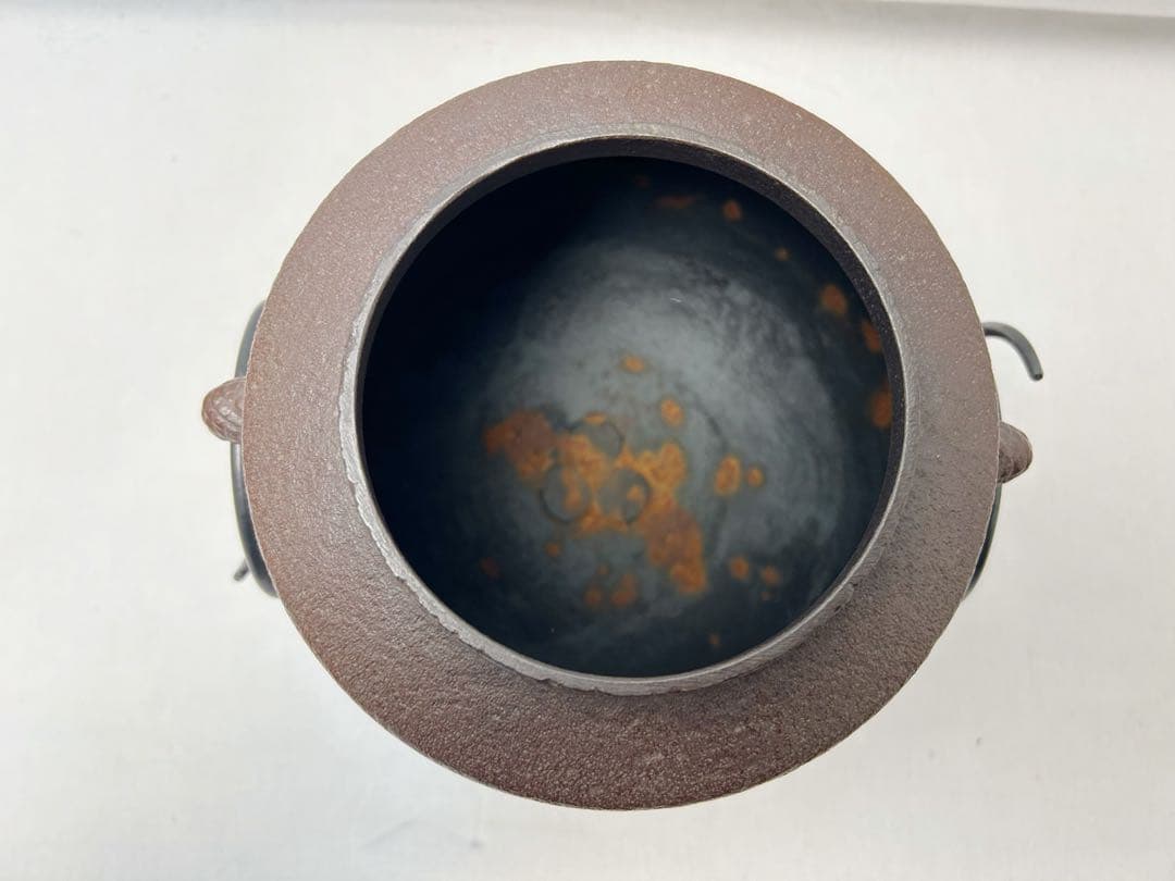 美品 茶道具 高橋敬典 間取松竹地紋 羽子板釜 野々田織部 風炉型電熱器 共箱